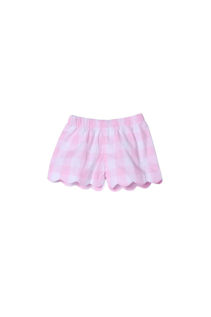 Smocked Big Sister Pink Buffalo Check Short Set - Image 3