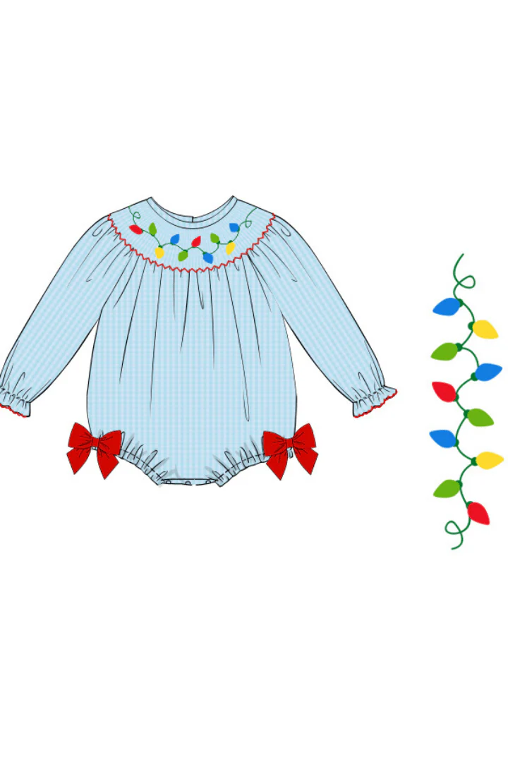 Smocked Christmas Lights Bishop Bubble - Image 2