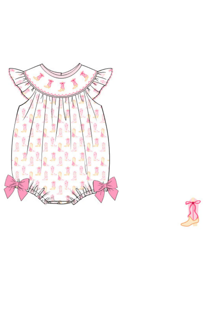 Smocked Cowgirl Boots Bubble - Image 2