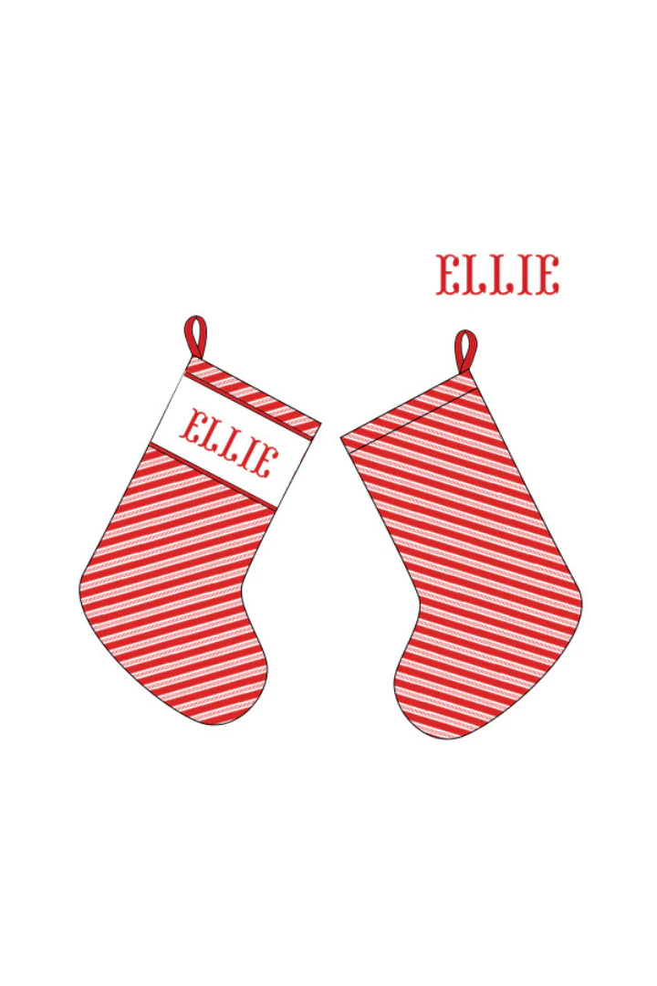 Pre-Order Smocked Custom Name Candy Cane Plaid Trimmings - Image 4