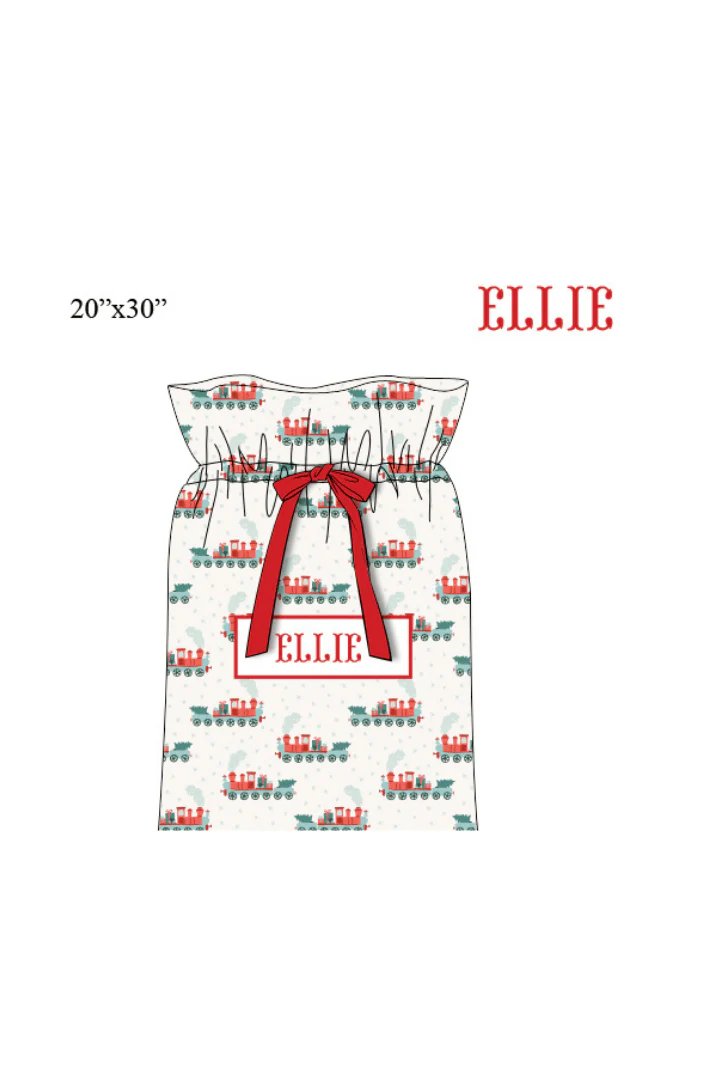 Pre-Order Smocked Custom Name Holiday Train Trimmings - Image 3