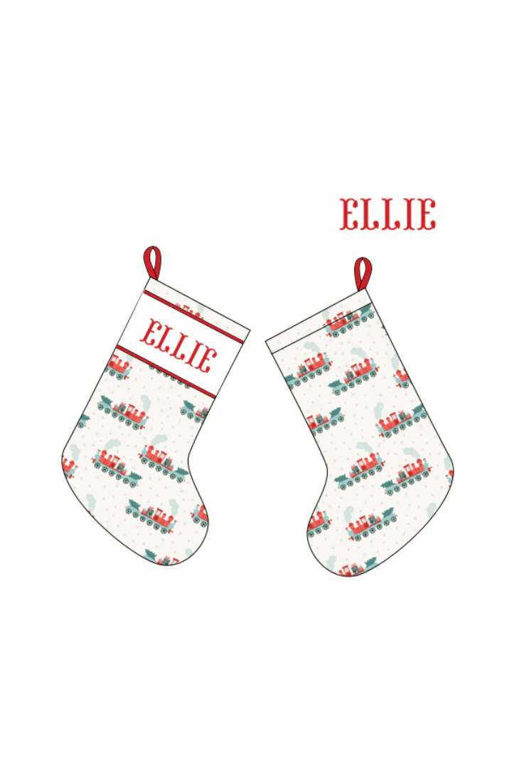 Pre-Order Smocked Custom Name Holiday Train Trimmings - Image 4
