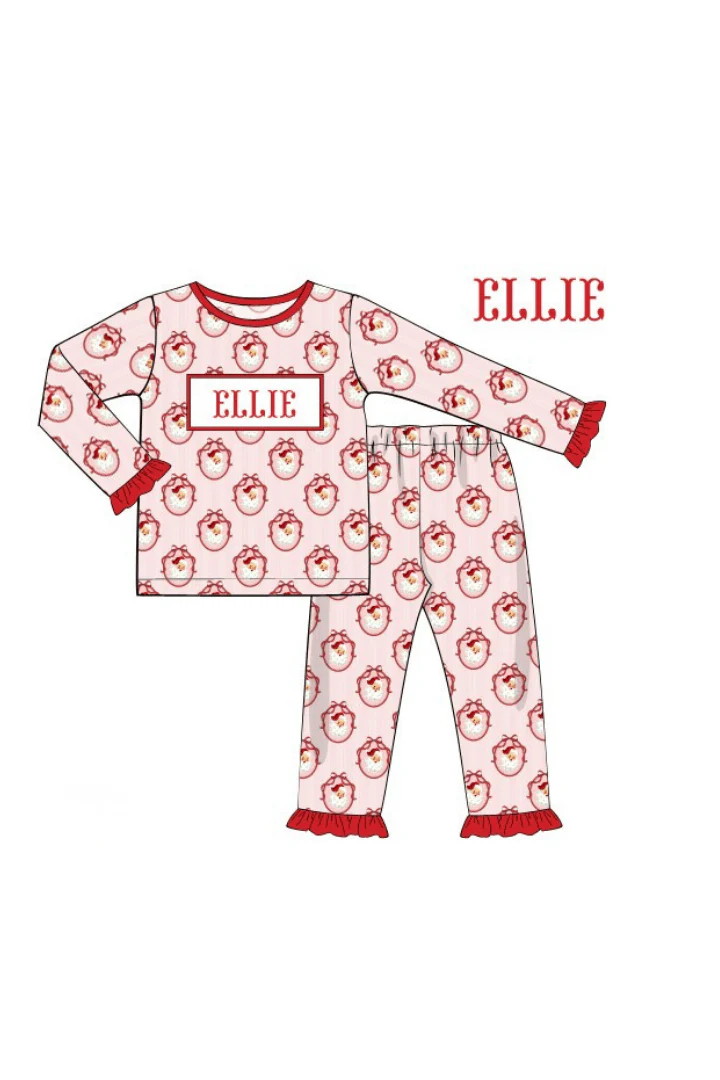 Pre-Order Smocked Custom Name Vintage Santa Christmas Trimmings - Image 5
