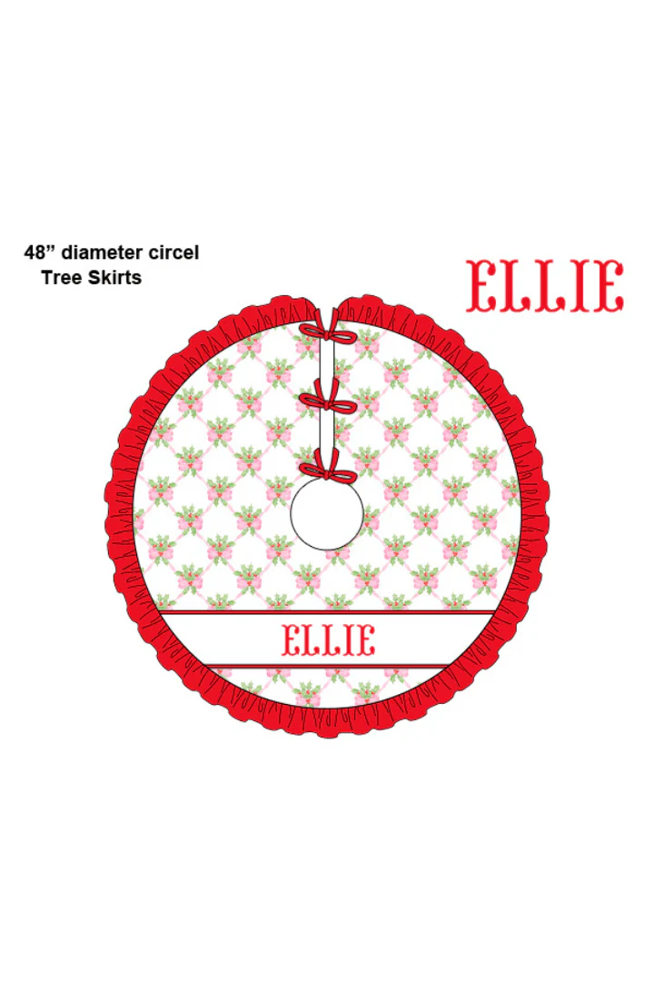 Pre-Order Smocked Custom Name Sweet Holly Christmas Trimmings - Image 2