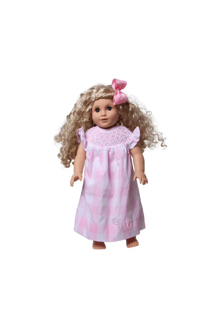 Smocked Heirloom and Pearl Pink Buffalo-Doll Match