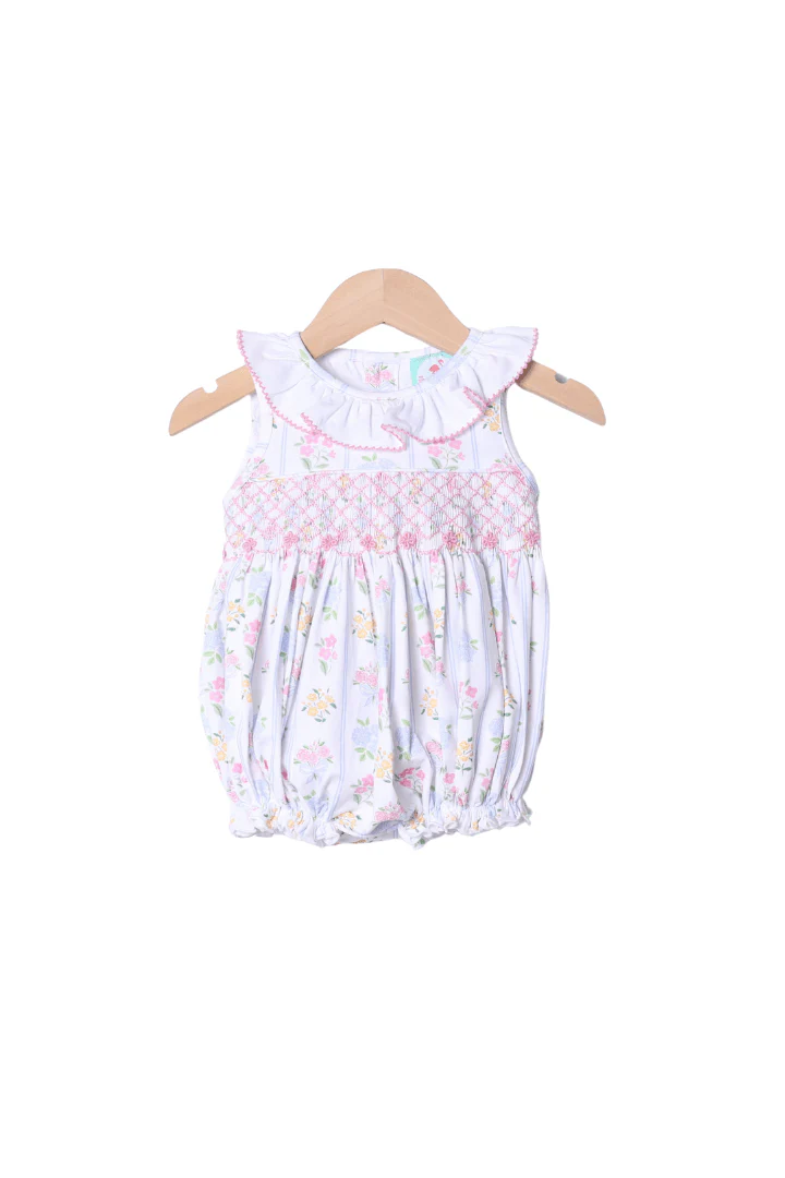 Smocked Heirloom Spring Floral Bubble