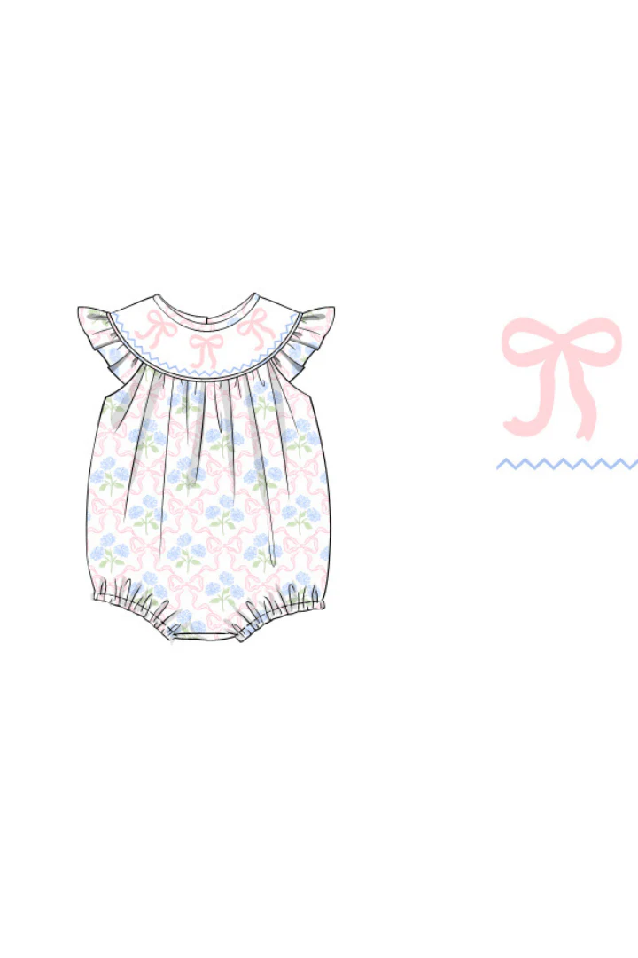 Smocked Hydrangea Bow Bubble - Image 2