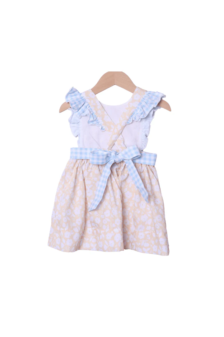 I Love Mama/Daddy Interchangeable Yellow Floral Dress - Image 3