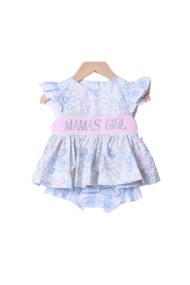 Smocked Mama's Girl Pretty Floral Bloomer Set