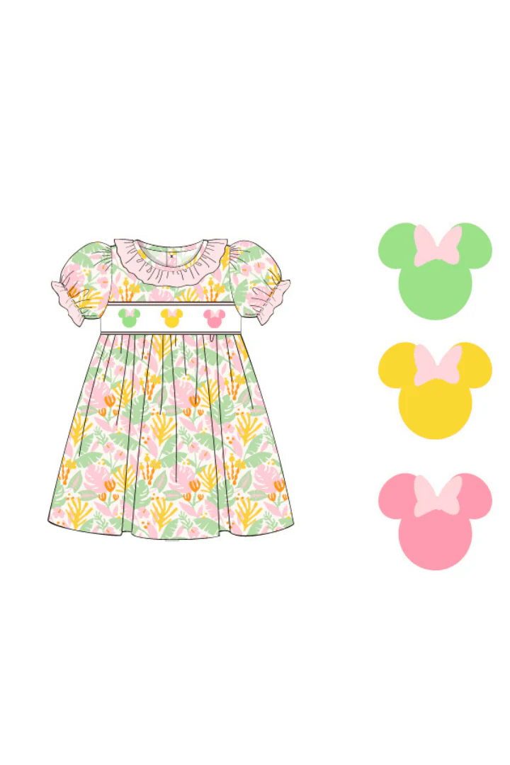 Smocked Mouse Floral Dress - Image 2