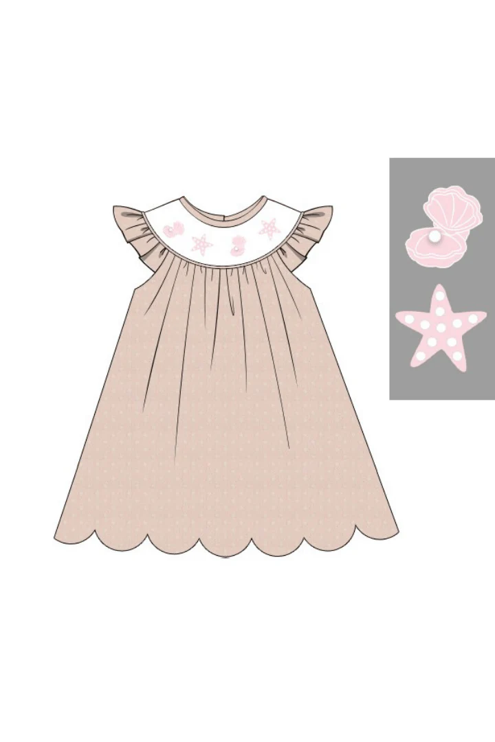 Smocked Pearls of the Sea Dress - Image 3