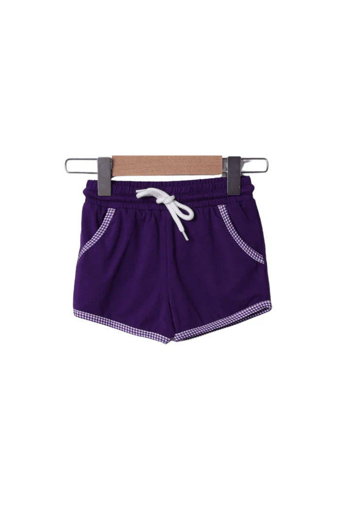Smocked Purple/Gold Tiger Short Set - Image 2