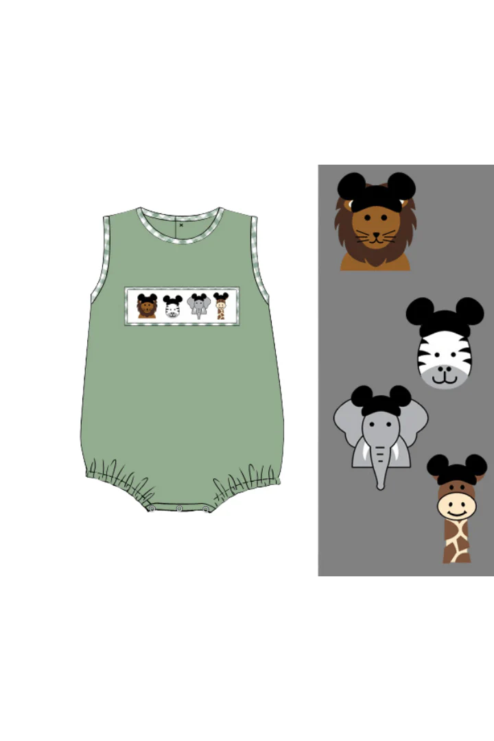 Smocked Sage Safari Animals Mouse Bubble - Image 2
