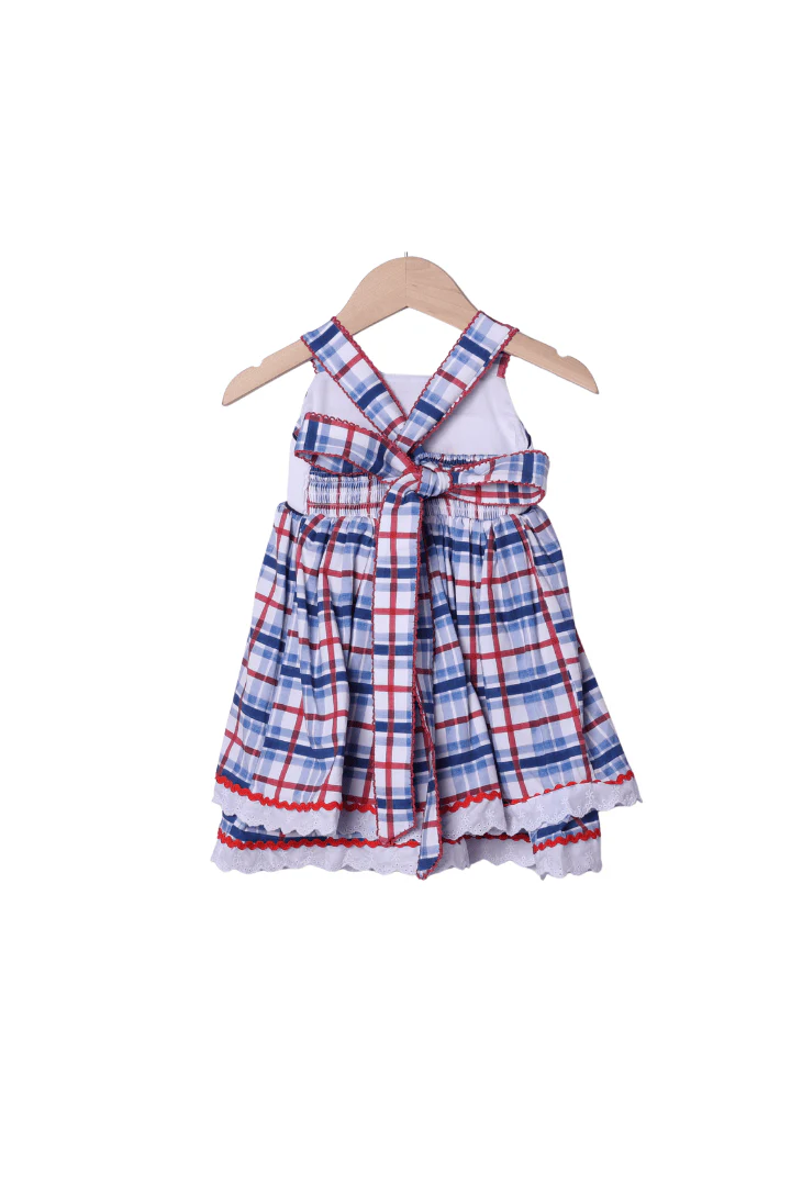 Smocked Sailboat Plaid Dress - Image 2