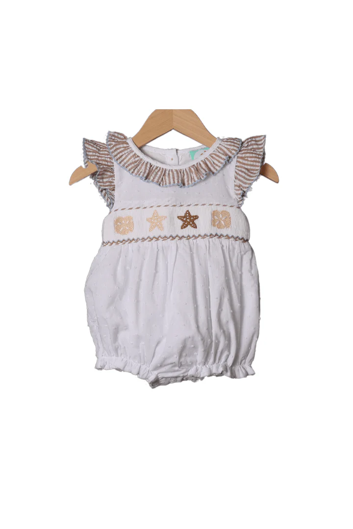 Smocked Starfish Swiss Dot Bubble