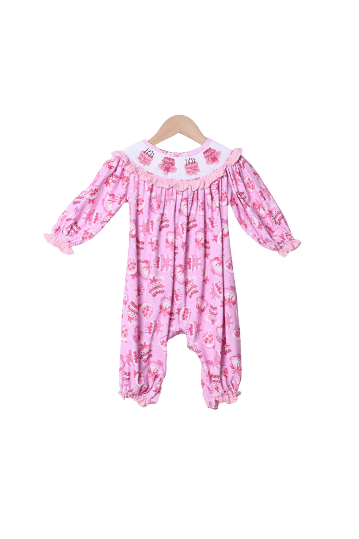 Smocked Sweet Cakes Bishop Romper
