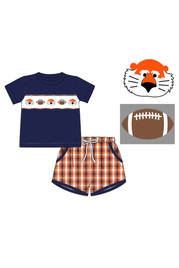 Tigers Navy/Orange Checkered Short Set - Image 3