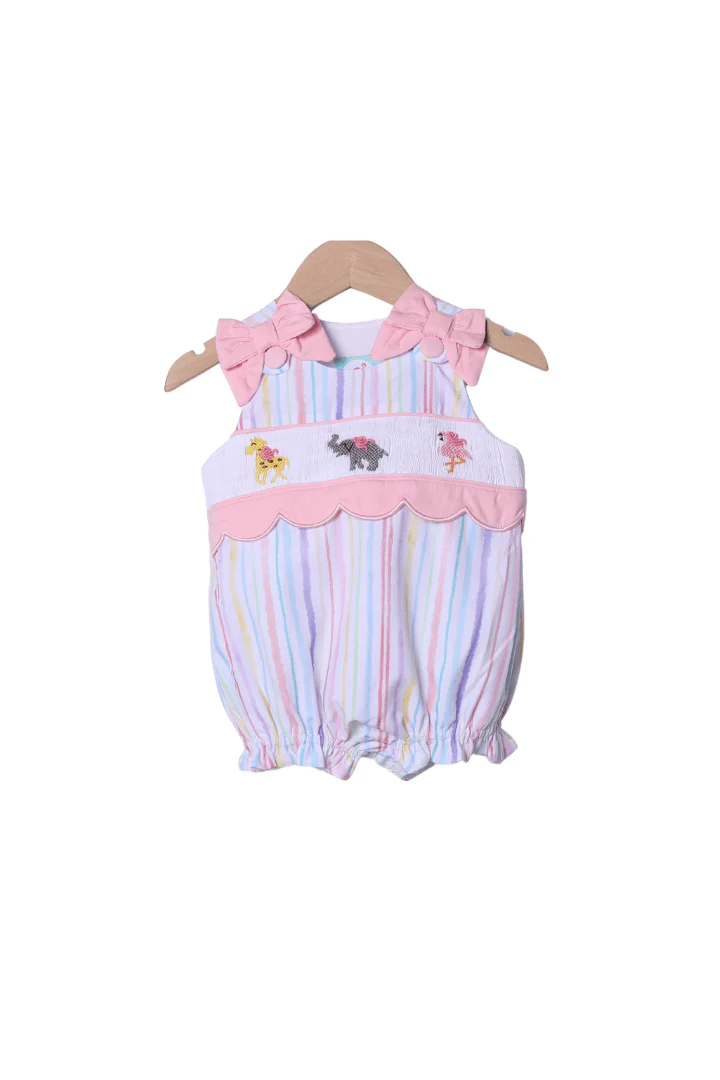 Smocked Zoo Fun Scalloped Bubble