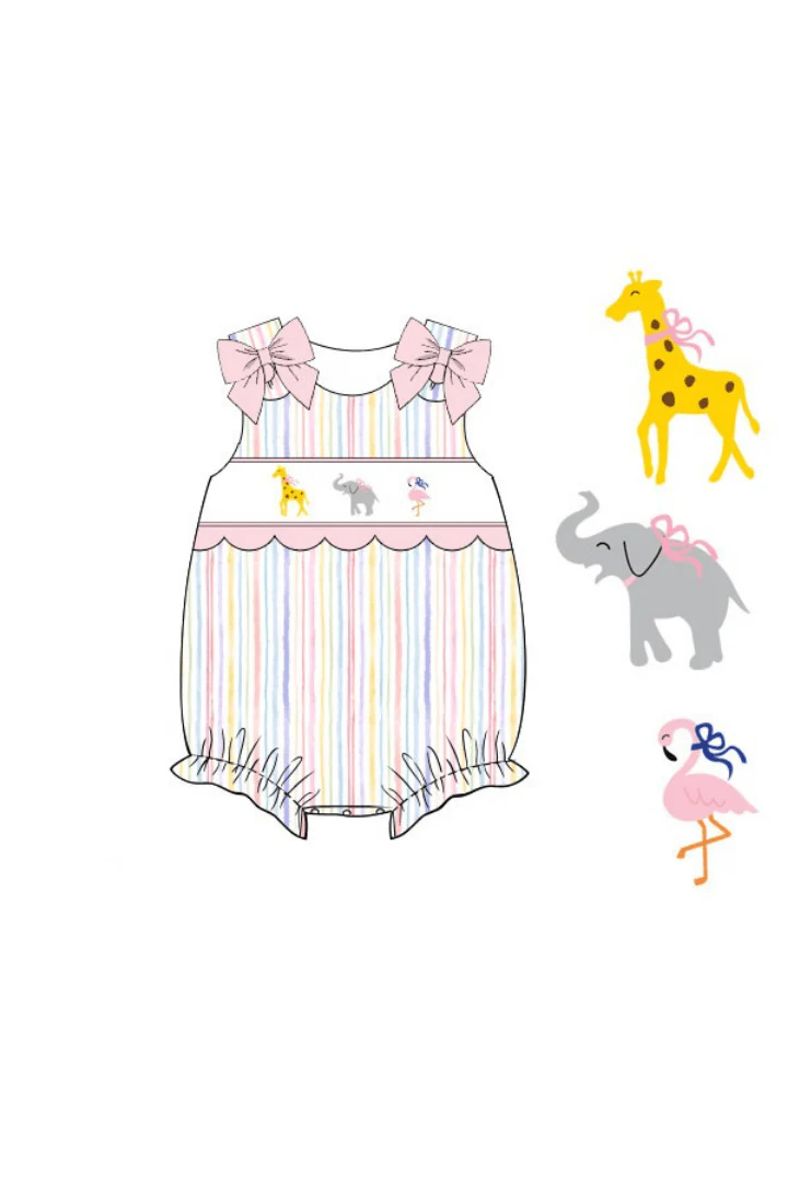 Smocked Zoo Fun Scalloped Bubble - Image 2