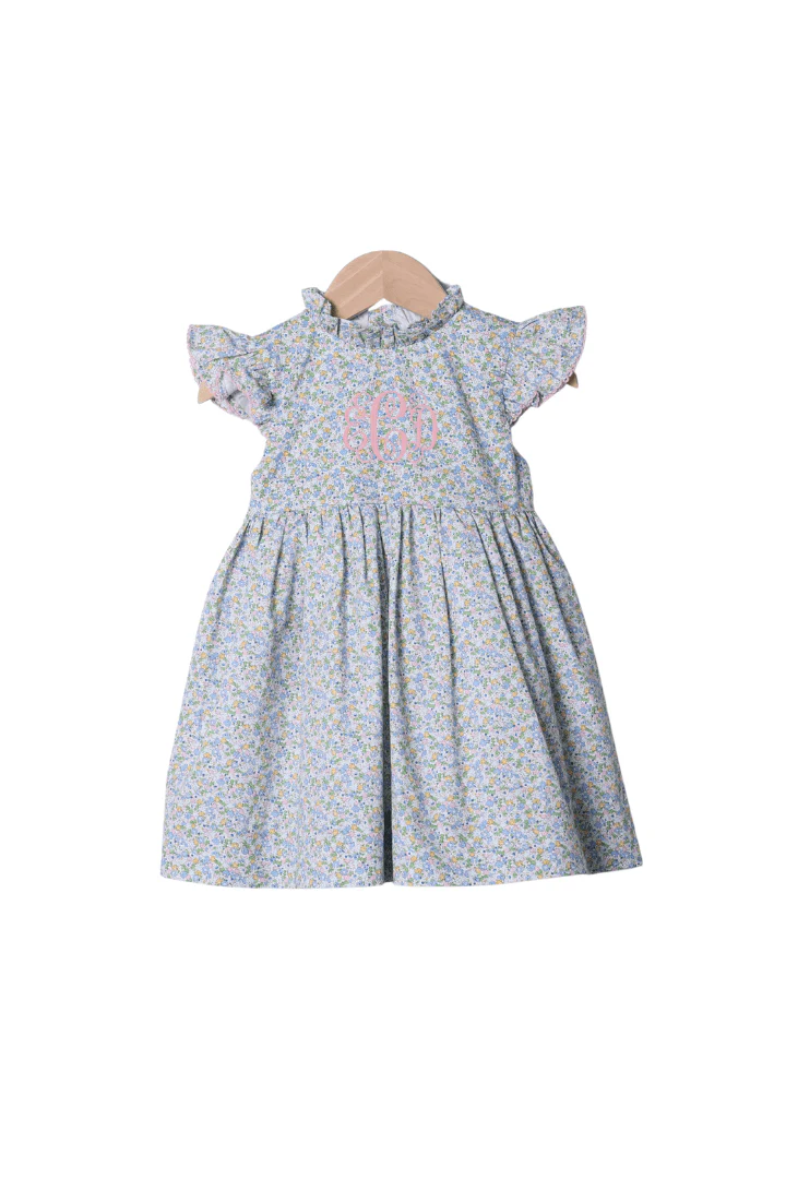 Spring Floral Flutter Sleeve Dress
