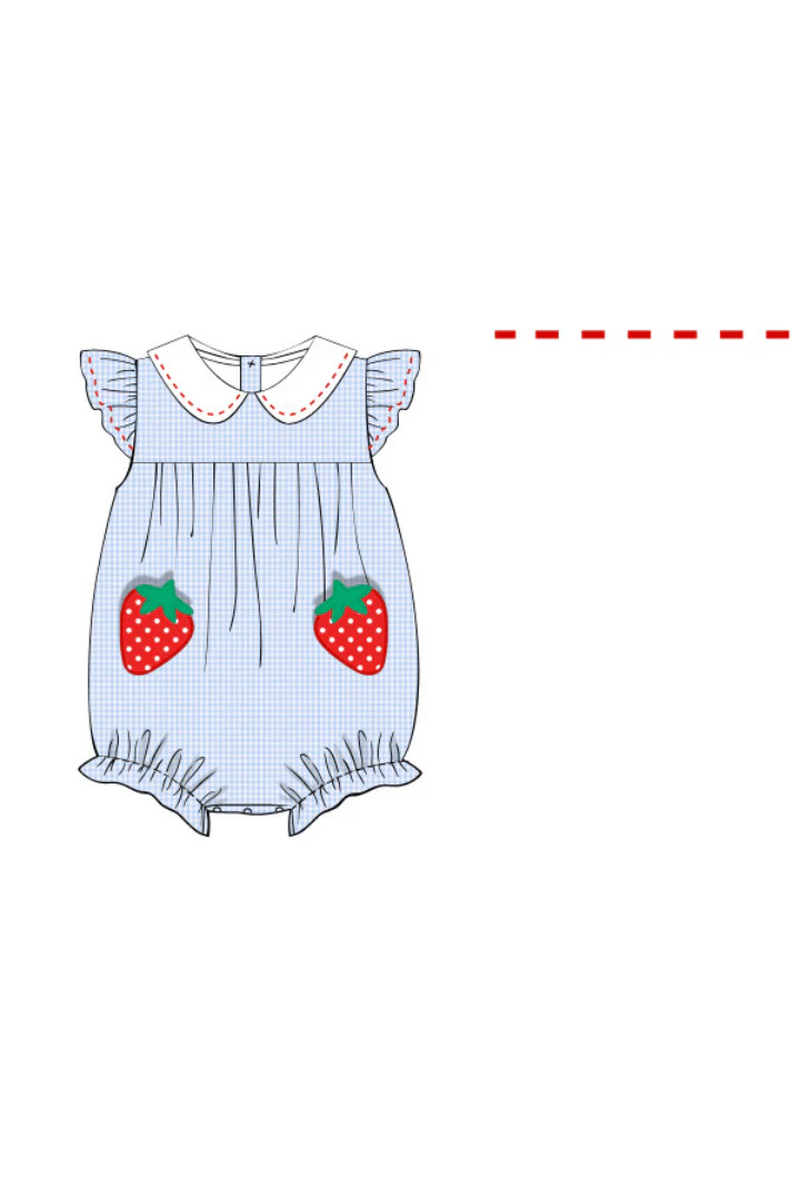 Strawberry Patch Blue Gingham Bubble - Image 3