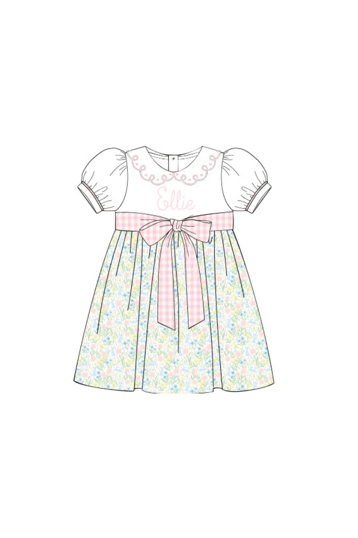 Sweet Bunny Floral Bow Dress - Image 2