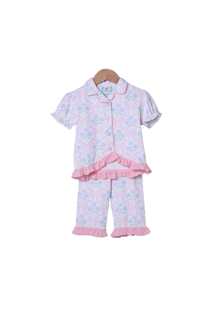 Sweet Hydrangea Bow Ruffle Lounge Set