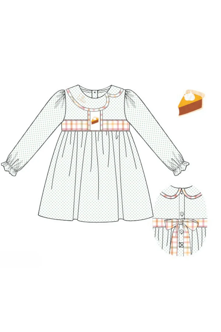 Sweet Pumpkin Pie Plaid Bow Dress - Image 3