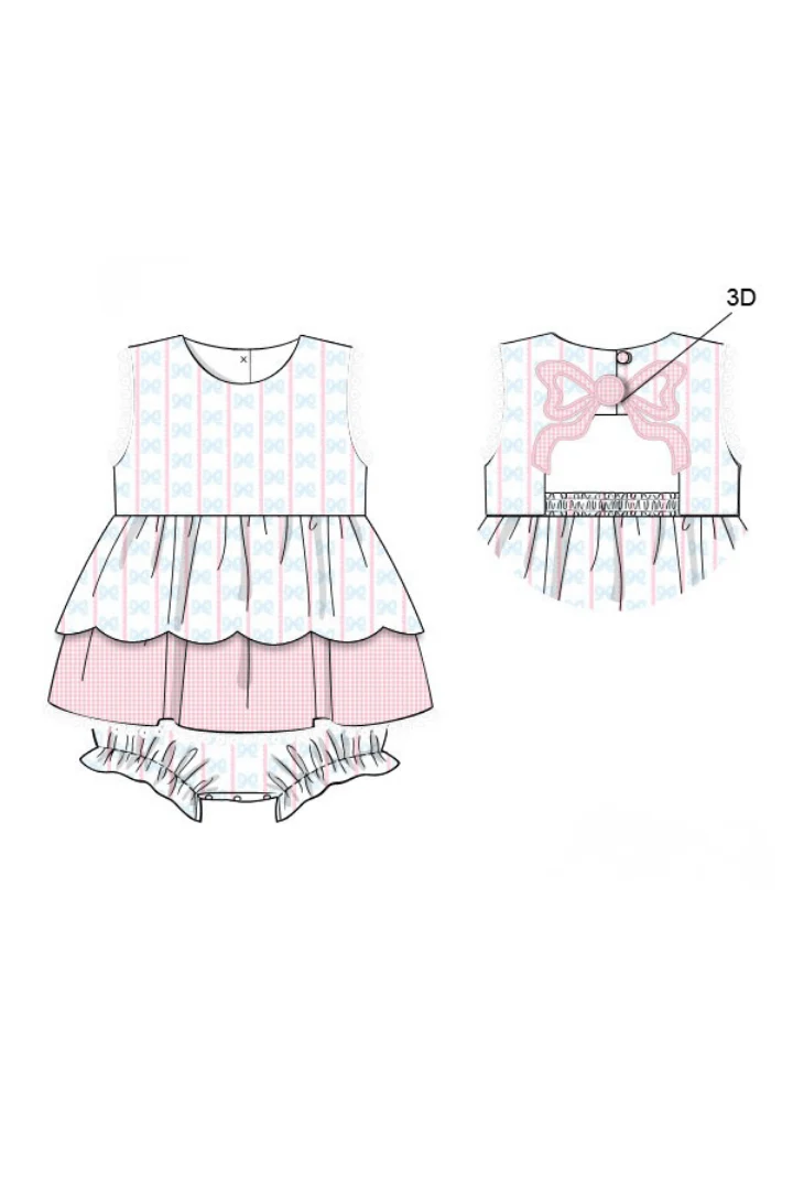 Sweet Scalloped Bow Applique Bubble - Image 4