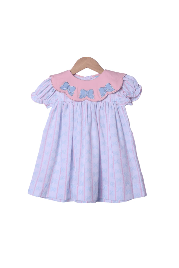 Sweet Scalloped Bow Collar Dress