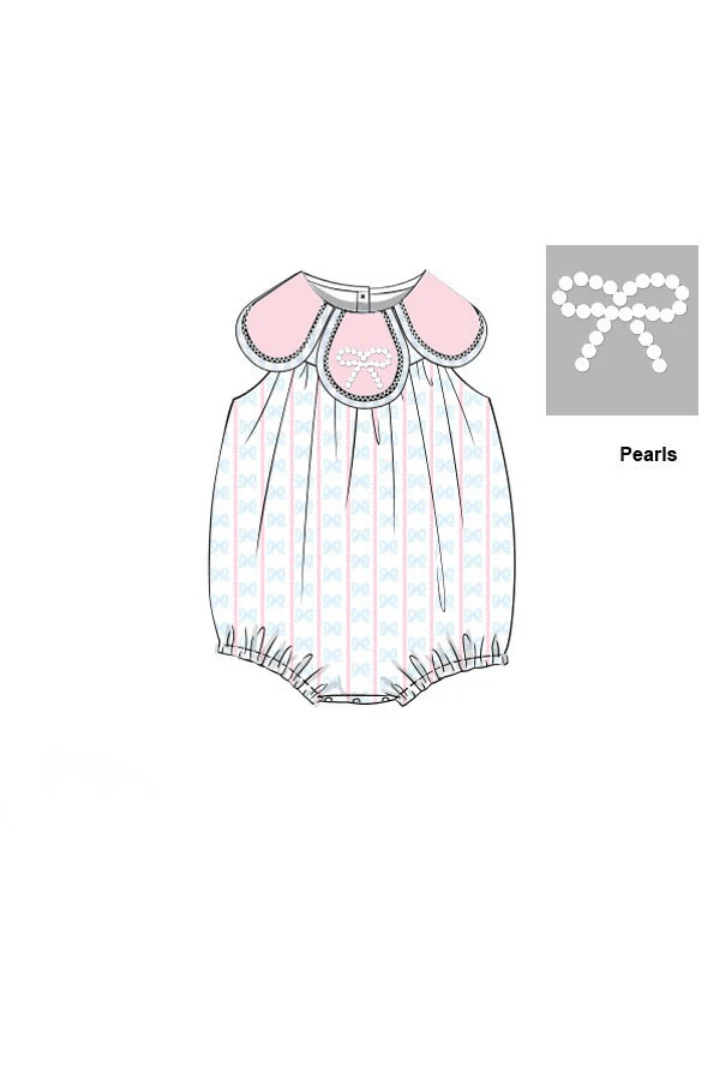 Sweet Scalloped Pearl Bow Tulip Bubble - Image 3