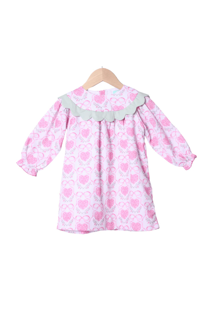 Sweetheart Bow Scalloped Dress