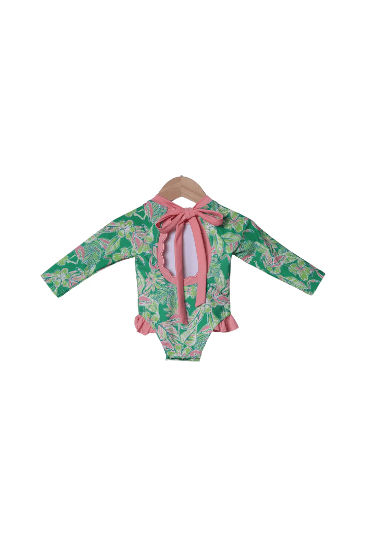Tropical Flamingo Scalloped Swimsuit - Image 2