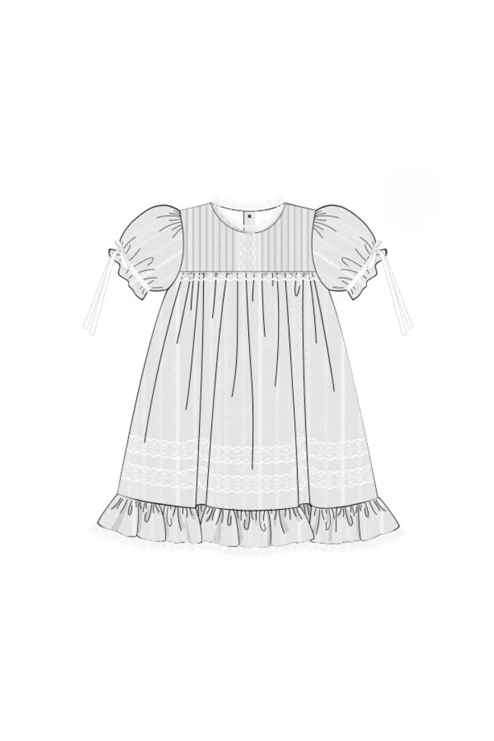 White Linen Heirloom Dress - Image 2