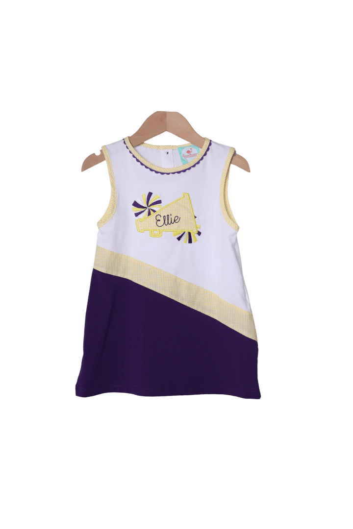 Purple and Yellow Embroidered Cheer Dress