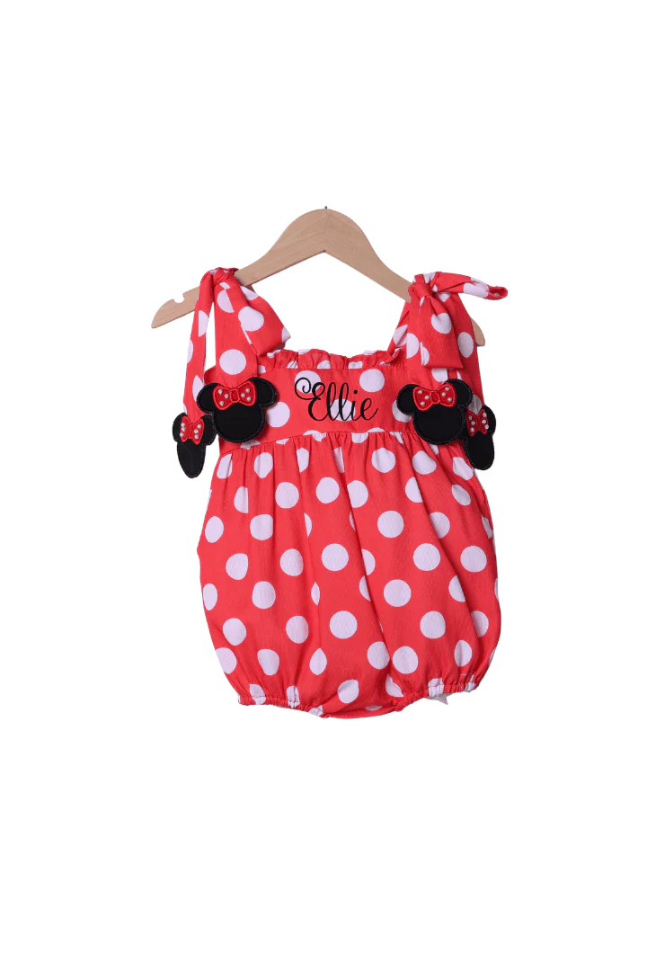 Red Polka Dot Mouse Tie Bubble