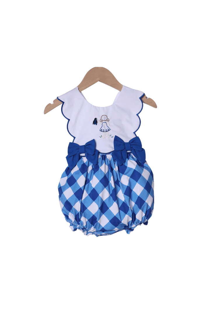Shadow Embroidered Blue and White Cheer Bubble