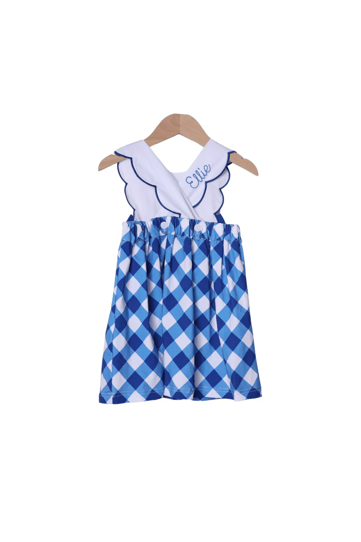 Shadow Embroidered Blue and White Cheer Dress - Image 2