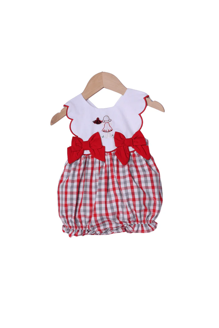 Shadow Embroidered Red and Black Cheer Bubble