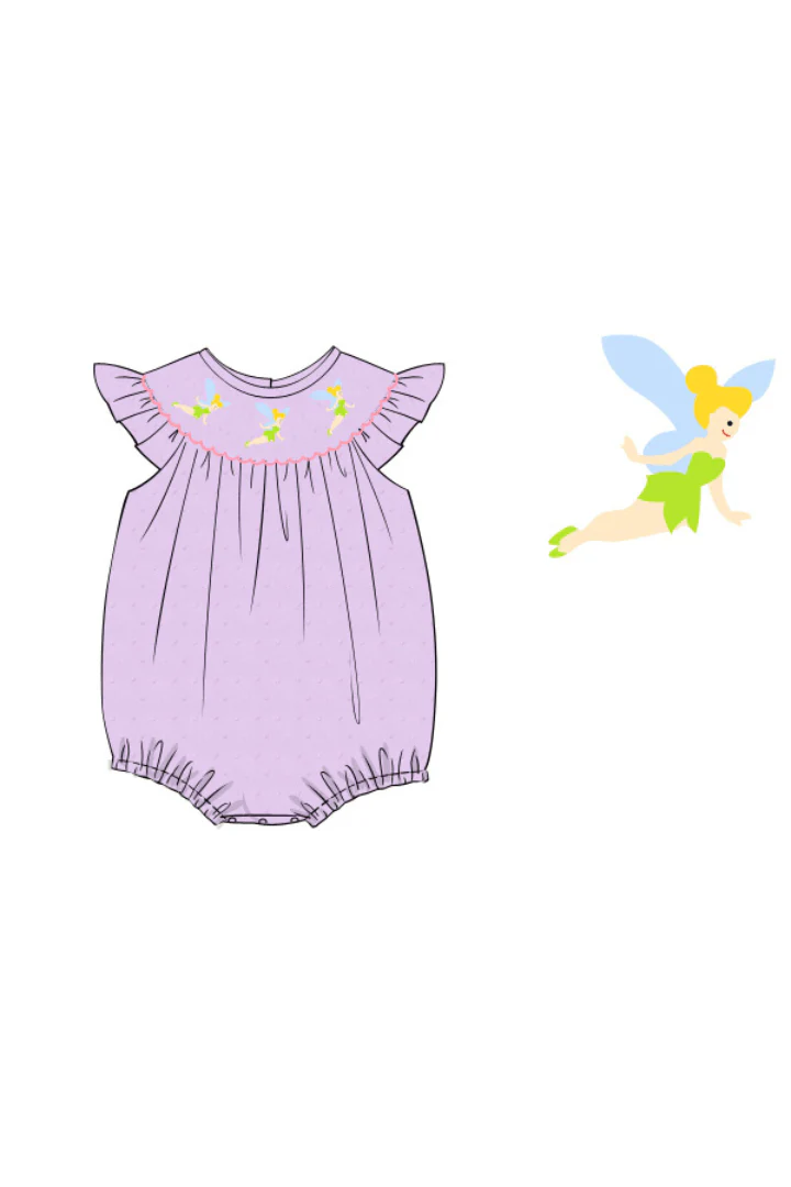 Smocked Fairy Lavender Swiss Dot Bubble - Image 2