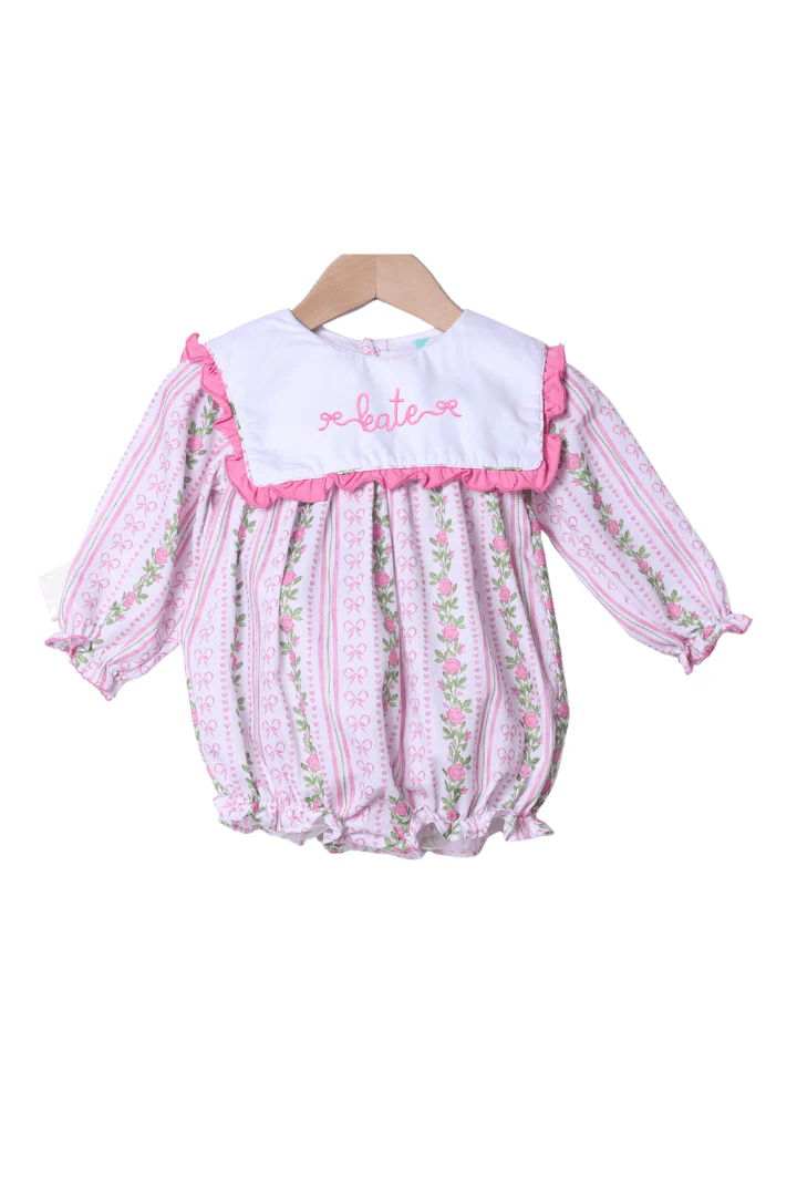 Fancy Floral Long Sleeve Bib Bubble