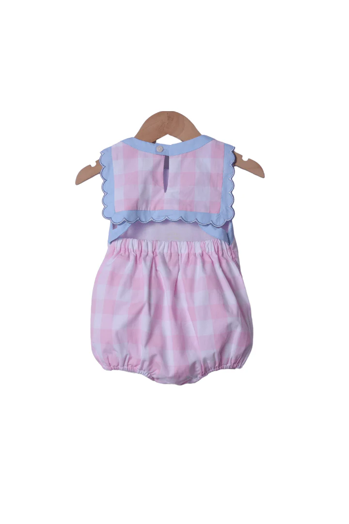 Smocked Princess Carriage Pink Gingham Bubble - Image 2