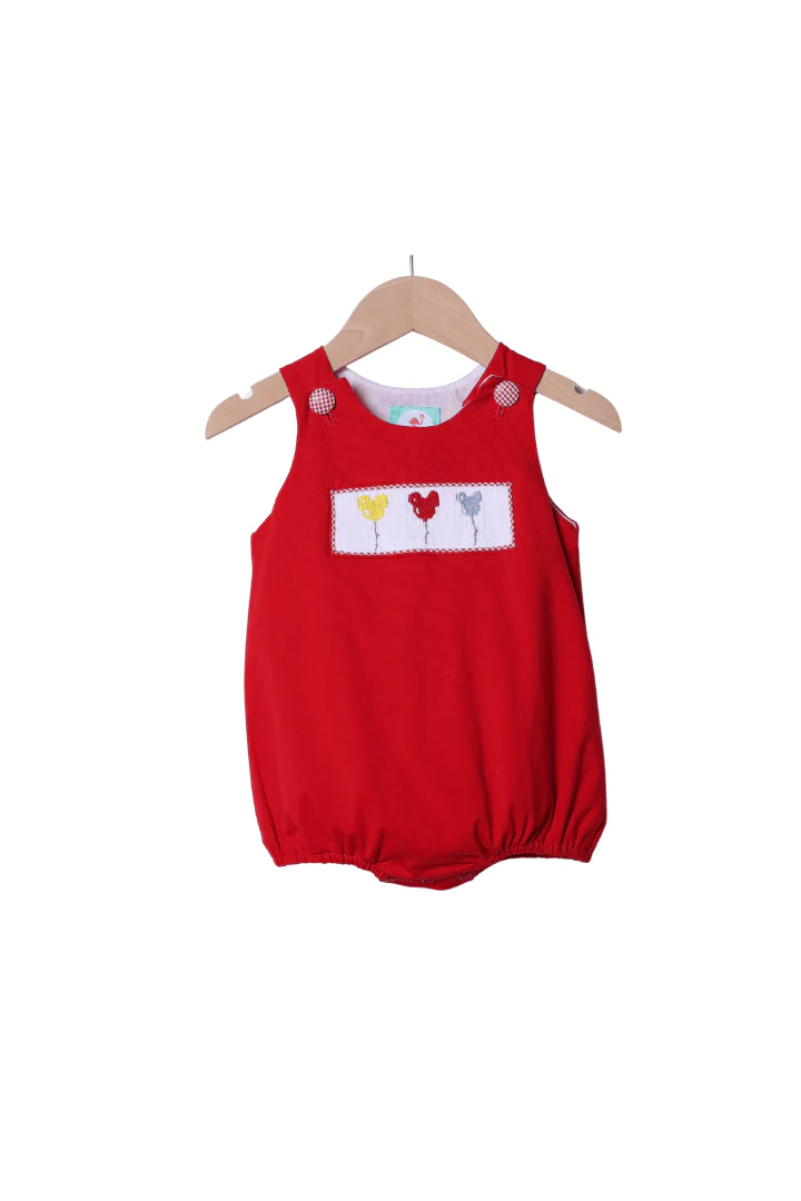 Smocked Red Mouse Balloons Bubble