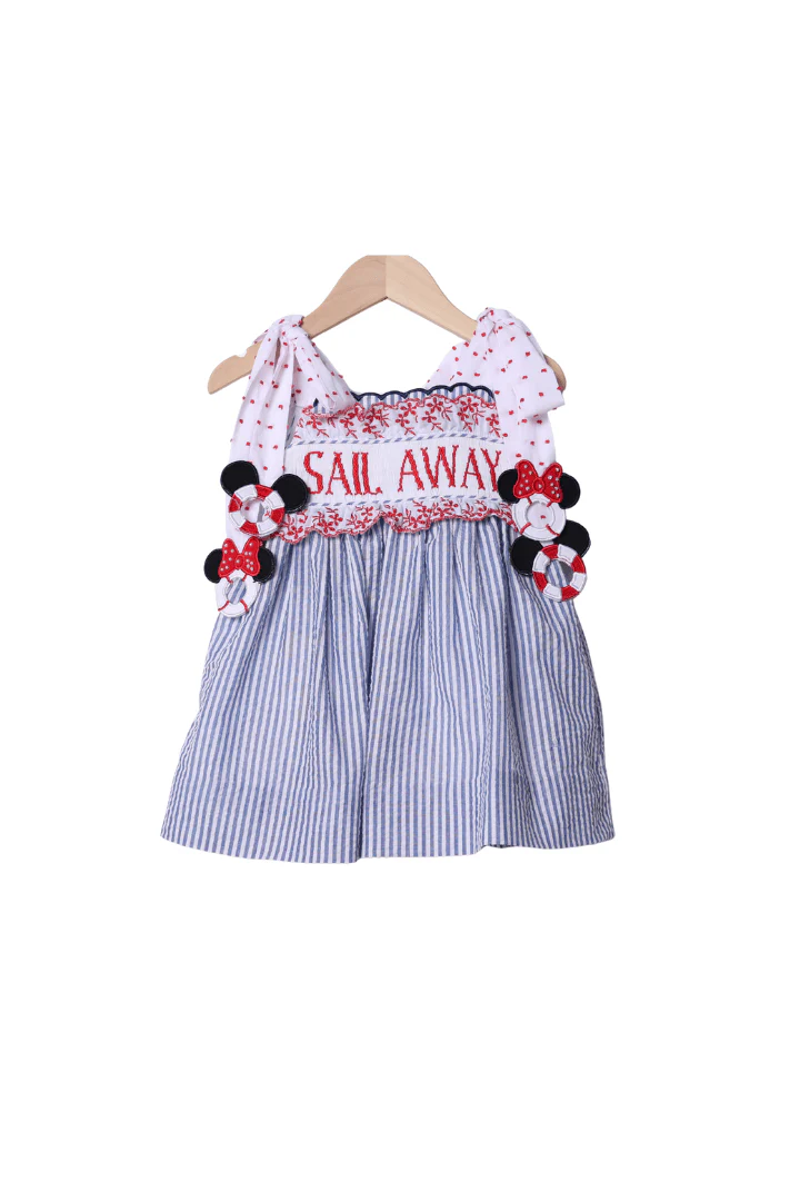 Smocked Sail Away Cruise Tie Dress