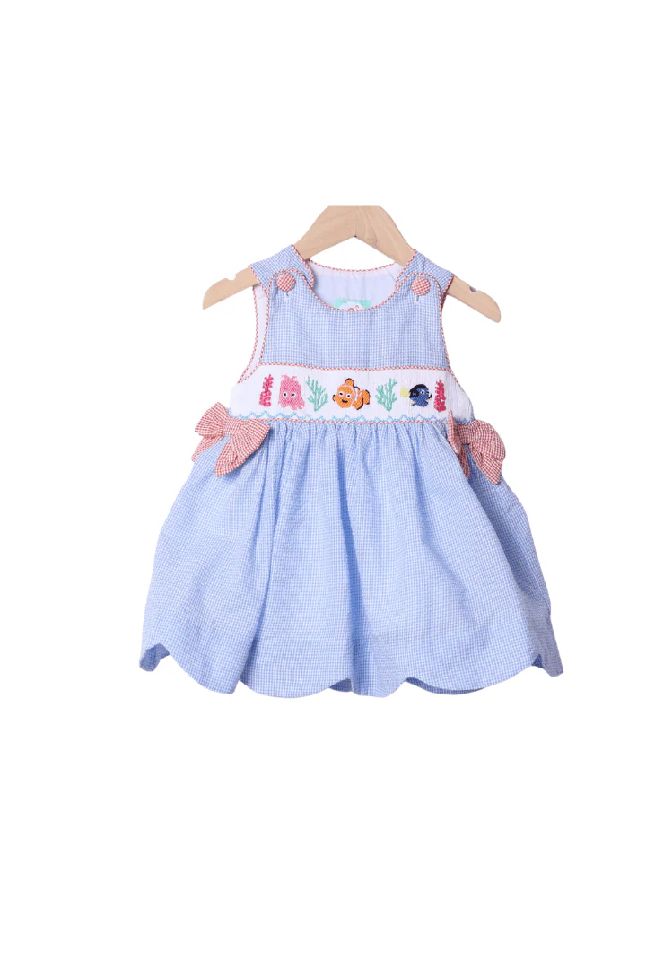 Smocked Sea Friends Seersucker Dress
